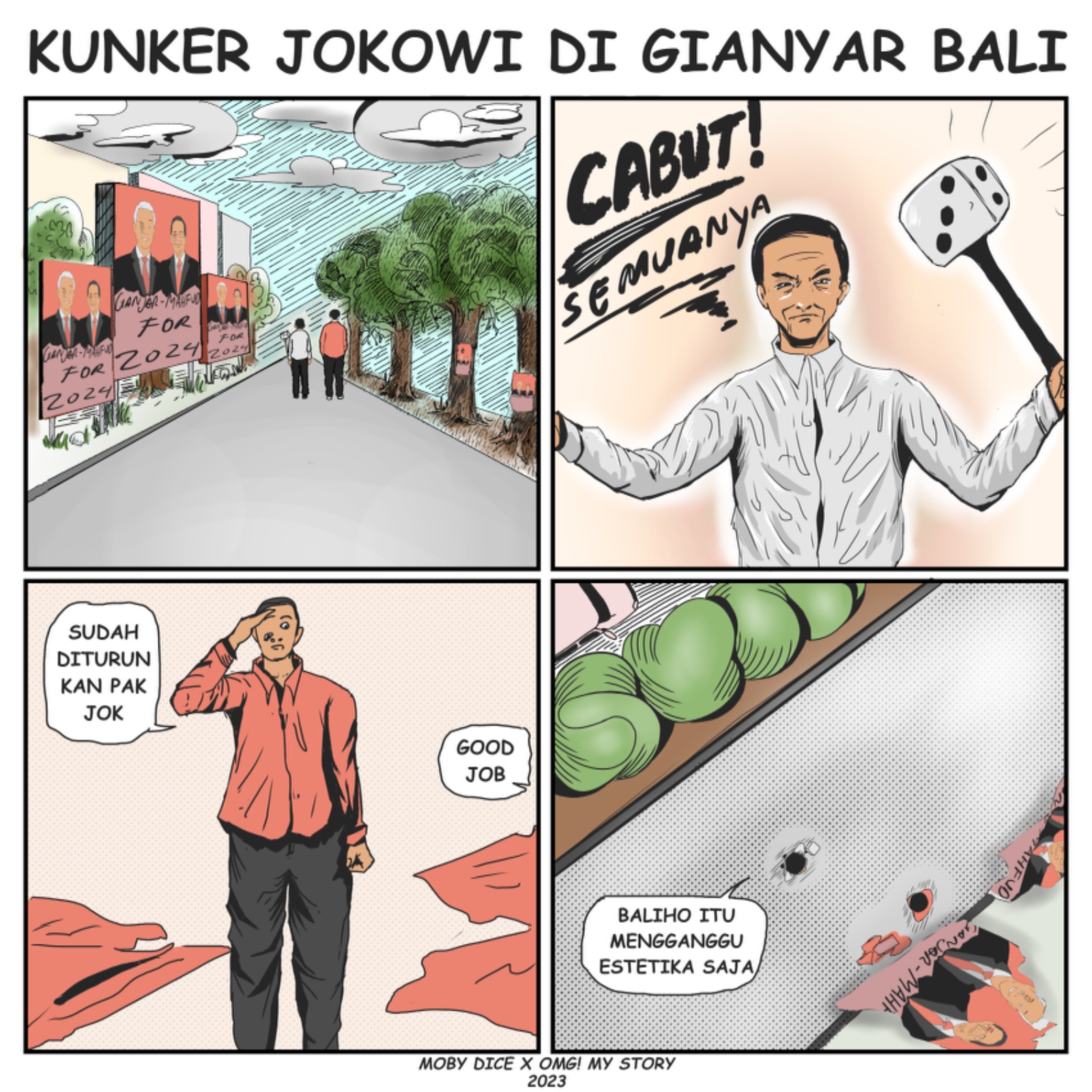 Kunjungan Kerja Jokowi di Gianyar Bali seakan memberi pesan politik kepada Ganjar dan Mahfud MD, Apakah ini terkait dukungan Jokowi tidak ada pada pasangan calon ini?